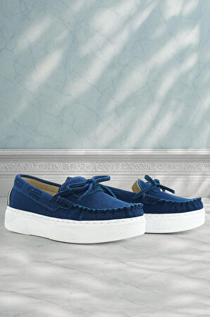 Rakerplus Saks Mavi Ekstra Hafif Çocuk Günlük Makosen Ayakkabı