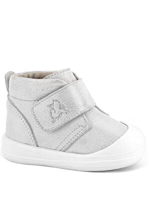 Rakerplus Yoohoo Hakiki Deri Beyaz Simli Cırtlı Unisex Bebek Bot