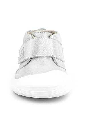 Rakerplus Yoohoo Hakiki Deri Beyaz Simli Cırtlı Unisex Bebek Bot