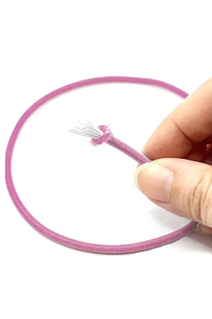 Pembe 5 Metre 2 mm Yuvarlak Lastik 