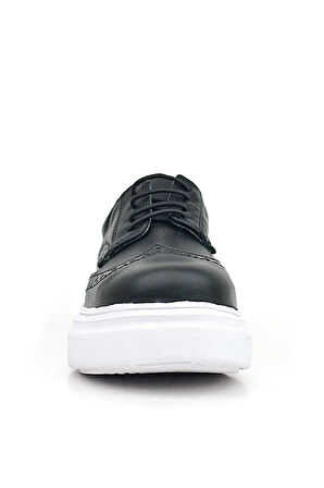 Rakerplus Hakiki Deri Siyah Beyaz Taban Oxford Çocuk Klasik Ayakkabı