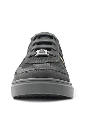 Rakerplus Gri Hakiki Deri Bağcıklı Gri Tabanlı Çocuk Sneaker Ayakkabı