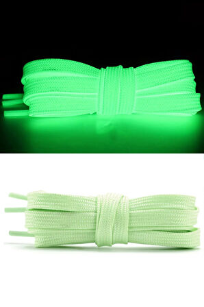Fosforlu Neon Yeşil 1 cm Kalınlığında 1 Çift Yassı Spor Ayakkabı Bağcığı