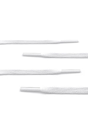 80 Cm Beyaz 0,5 MM Yassı Mumlu Ayakkabı Bağcığı