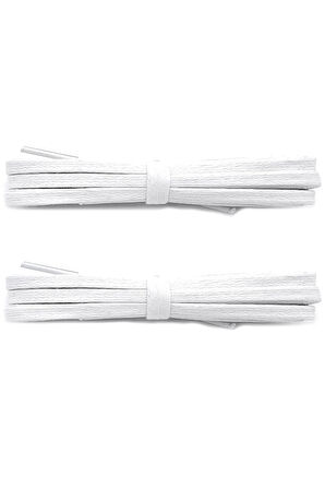 80 Cm Beyaz 0,5 MM Yassı Mumlu Ayakkabı Bağcığı