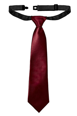 Bordo Ayarlanabilir Saten Çocuk Kravat