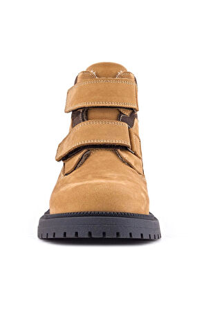 Rakerplus Hakiki Deri Sarı Cırt Cırtlı Kışlık Çocuk Bot