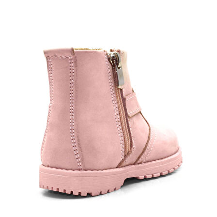 Rakerplus Chiron Hakiki Deri Pembe Fermuarlı Kız Bebek Bot