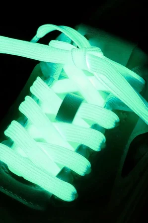 Fosforlu Neon Mavi 1 cm Kalınlığında 1 Çift Yassı Spor Ayakkabı Bağcığı