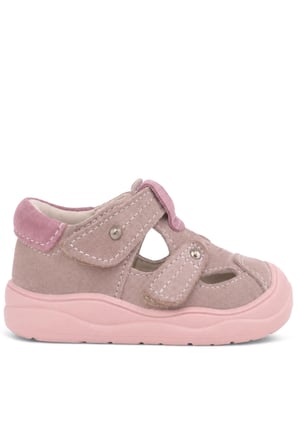 Rakerplus Hakiki Deri Cırt Cırtlı Pudra Bebek Sandalet