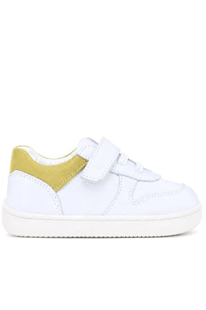 Rakerplus Bob Hakiki Deri Beyaz Nubuk Sarı Bebek Sneaker Ayakkabı