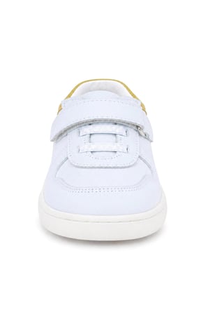 Rakerplus Bob Hakiki Deri Beyaz Nubuk Sarı Bebek Sneaker Ayakkabı