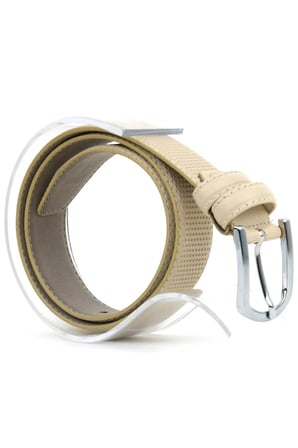 Krem 3 cm Klasik Metal Tokalı Erkek Çocuk Kemer