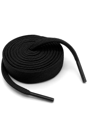 120 cm Siyah 5 MM Yassı Mumlu Ayakkabı Bağcığı
