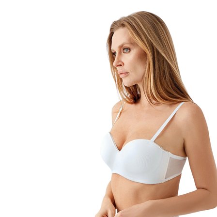 New Bra 7045-Kadın Desteksiz B Cup Dantelli Sütyen
