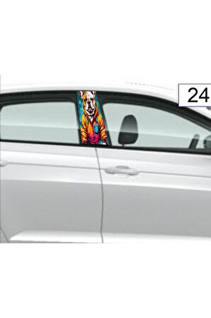 Zrox Buldog Temalı UV Baskılı Oto Kapı Direk Folyosu