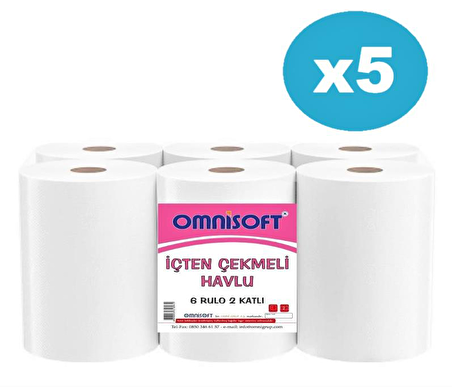 Omnisoft 5 Koli İçten Çekmeli Kağıt Havlu 30 Rulo