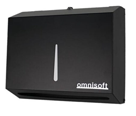 Omnisoft Paslanmaz Z Katlama Kağıt Havlu Dispenseri Siyah 200'lü  