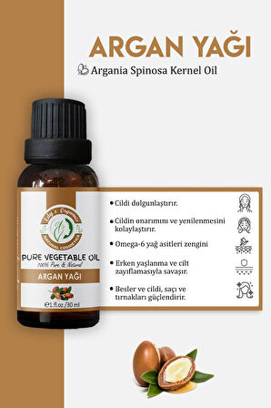 Argan Yağı Soğuk Sıkım 30ml