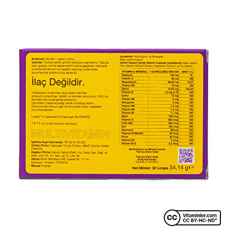 Aniqnaturals Multivitamin 30 Kapsül - AROMASIZ