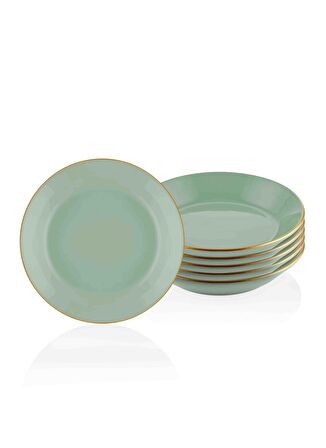 The Mia Basic Yemek Tabağı 6 Lı Set Yeşil - 20cm