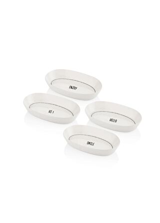 The Mia Daily Tunes Oval Servis 4lü Set 17cm
