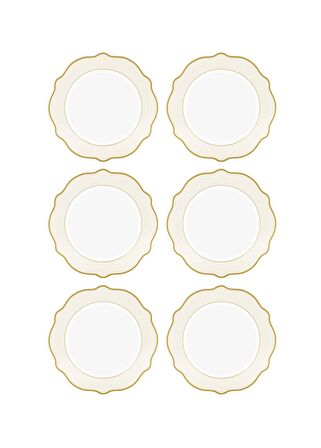 The Mia Jaswely Pasta Tabağı 6 Parça Krem 21 Cm