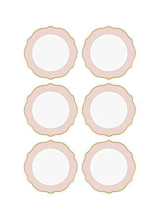 The Mia Jaswely Pasta Tabağı 6 Parça Pembe 21 Cm