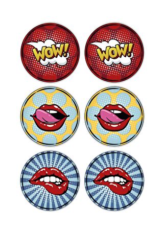 The Mia Popart Lips Pasta Tabağı 6 Lı Set 19 cm