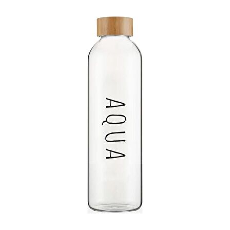 THE MİA CAM0303 BAMBU KAPAKLI BOROSİLİKAT CAM SU ŞİŞESİ 550 ML