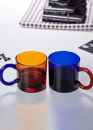 The Mia Renkli Cam Kupa Mavi 250 ml 