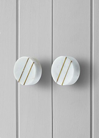 The Mia Mermer Çekmece ve Dolap Kulbu 2li Set