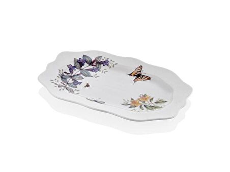 Lamedore Butterfly Serisi Küçük Boy Oval Tabak -Kayık Tabak 25 cm 1JYC-105S