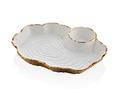 LAMEDOR UNFORMED BEYAZ GOLD SOS TABAGI 33,5X26,5X4,5 CM