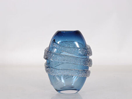  LAMEDORE BLUE ORBIT SMALL GLASS VASE 18X11,5X23 CM