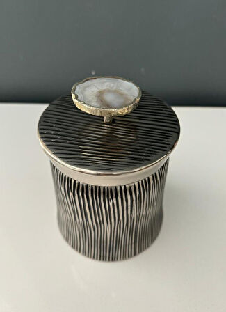 LAMEDOR HAZEL ANTIQUE NICKEL SMALL BOX 11,5X11,5X10 CM