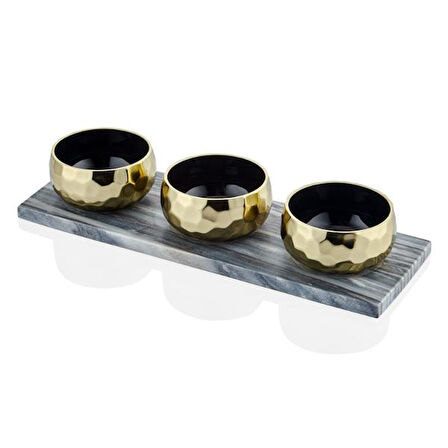 CLARA GOLD 3 CONDIMENT BOWLS 41X14X9 CM