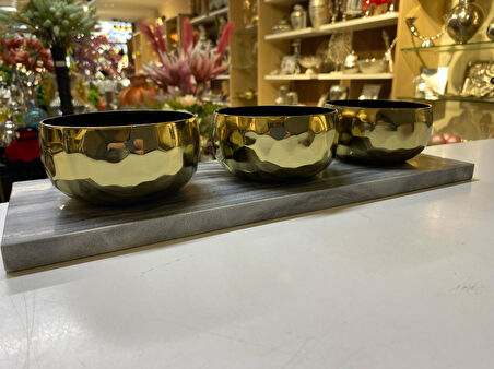 CLARA GOLD 3 CONDIMENT BOWLS 41X14X9 CM