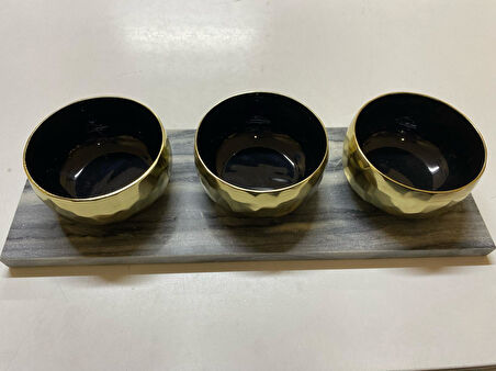 CLARA GOLD 3 CONDIMENT BOWLS 41X14X9 CM