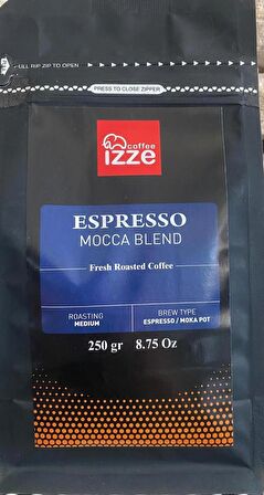 İZZE COFFEE ESPRESSO MOCCO BLEND ÇEKİRDEK KAHVE  250G 