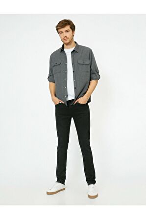Erkek Siyah Skinny Fit Jean Pantolon