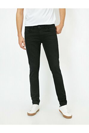 Erkek Siyah Skinny Fit Jean Pantolon