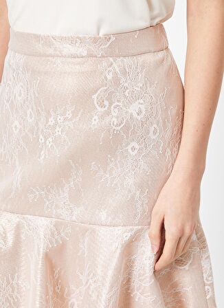 Koton Normal Bel Pudra Kadın Desenli Mini Etek 0YAK74782FK