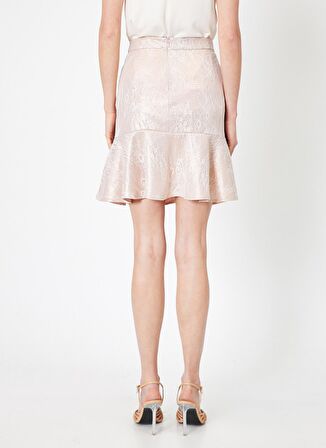 Koton Normal Bel Pudra Kadın Desenli Mini Etek 0YAK74782FK