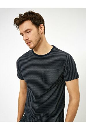 Erkek Siyah Cep Detayli T-Shirt 0YAM12068LK