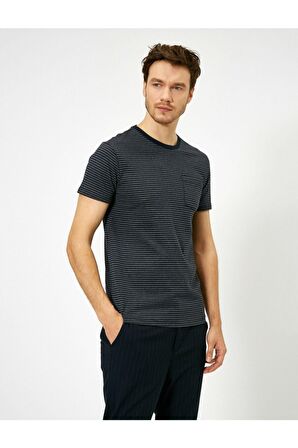Erkek Siyah Cep Detayli T-Shirt 0YAM12068LK