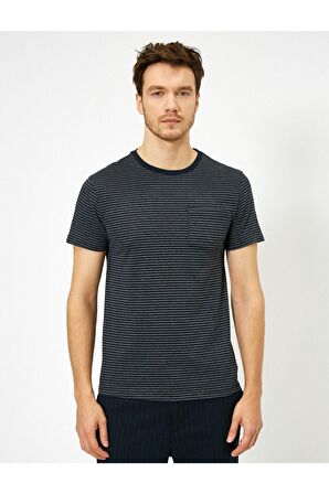 Erkek Siyah Cep Detayli T-Shirt 0YAM12068LK