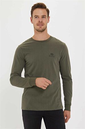 Tripp Erkek Bisiklet Yaka Sweatshirt Koyu Haki