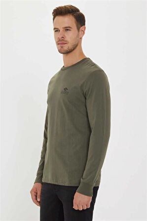 Tripp Erkek Bisiklet Yaka Sweatshirt Koyu Haki