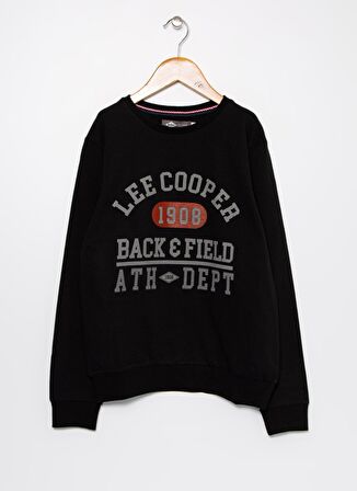 Lee Cooper O Yaka Baskılı Erkek Çocuk Siyah Sweatshirt